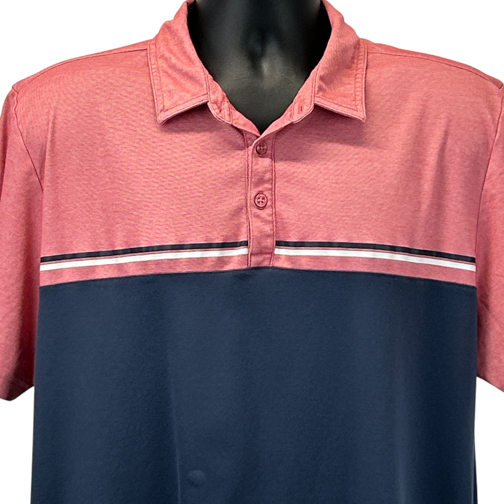 Travis Mathew Sunset Block Polo Shirt Mens XL X-Large Blue Golf Golfer TM1MY401